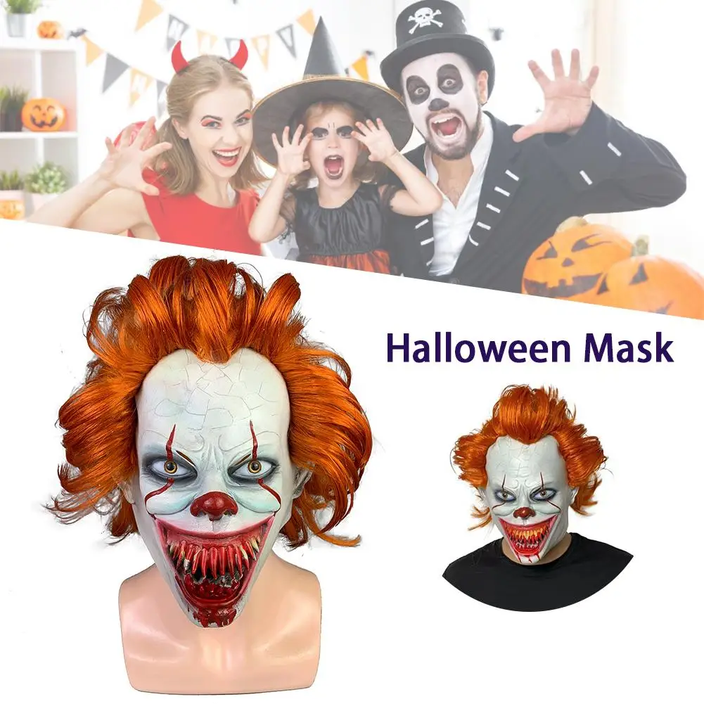 Стивен Кинг это маска Pennywise ужас одежда для клоуна маска глаза будет сиять клоун латексная маска для хеллоуина аксессуары для косплея