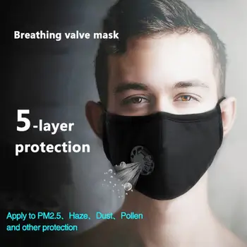 

PM2.5 Washable Anti Fog Dust Activated Carbon Filter Face Mask with Breath Valve Safe disinfection protection against viruses