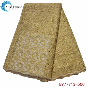 

Alisa Golden Colour Swiss Voile In Switzerland Nigerian Sewing Material 2020 High Quality African Dry Lace Fabrics B977713-50C