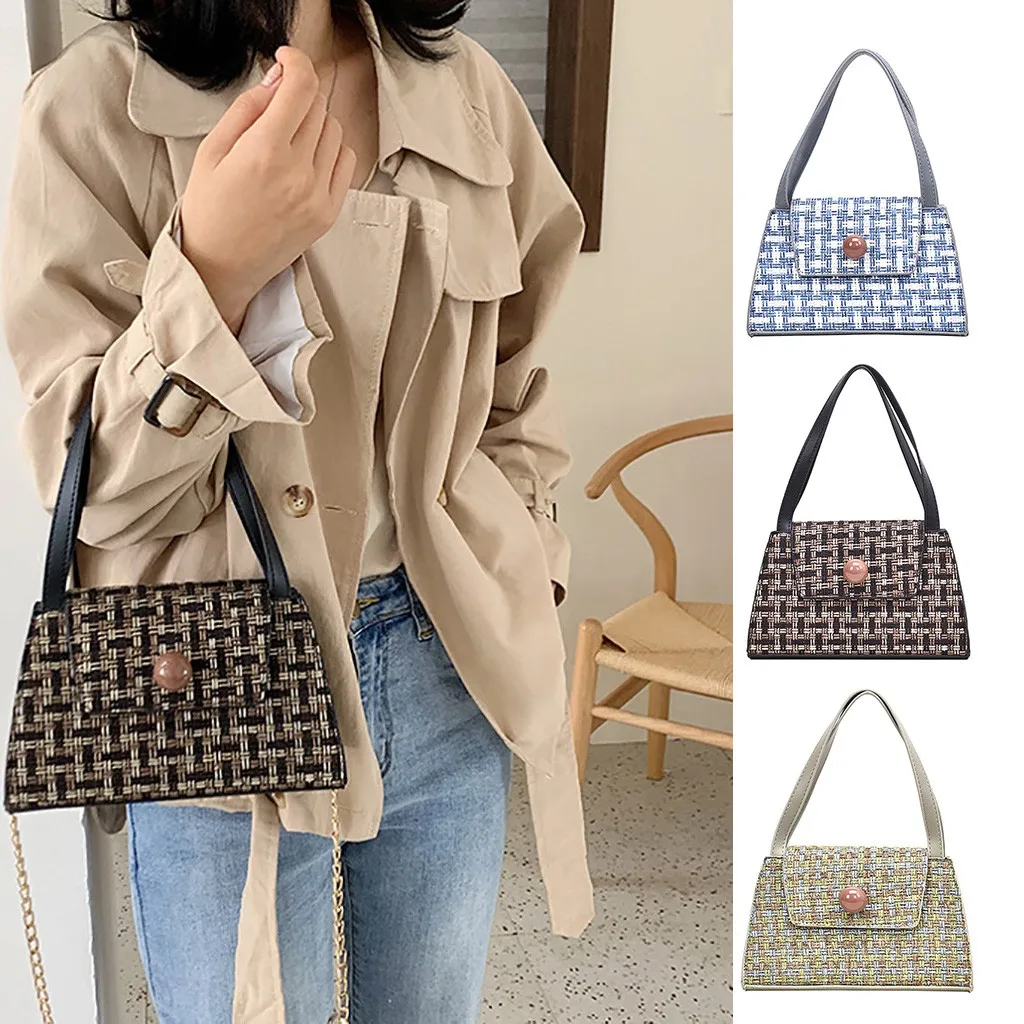 

Women bag fashion retro woven bead multicolor portable diagonal magnetic buckle shoulder diagonal package womens handbags Au28