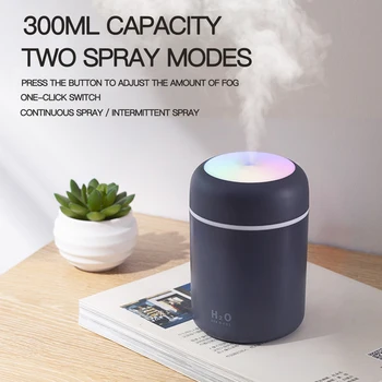 

Portable 300ml Humidifier USB Ultrasonic Dazzle Cup Aroma Diffuser Cool Mist Maker Air Humidifier Purifier with Romantic Light