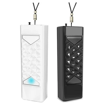 

2 Set Air Purifier Necklace USB Portable Air Purifier Wearable Mini Negative Ion Air Freshener Low Noise, White & Black