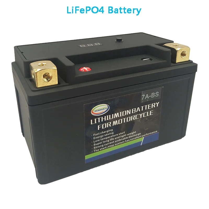 

Scooter Battery 12V Lithium iron LiFePO4 7AH 7A-BS 300CCA Size150x87x93mm BMS Board phosphate Battery For Various Motorcycles