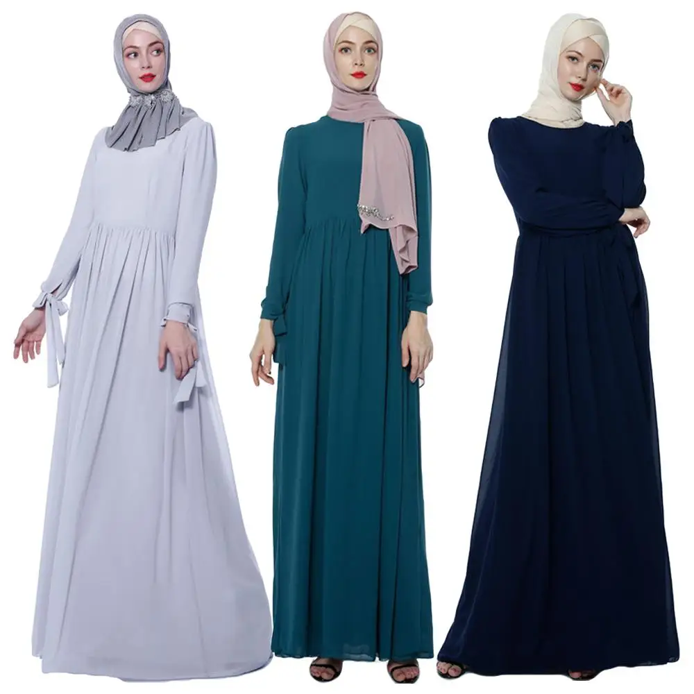 Muslim Women Long Sleeve Abaya Dress 