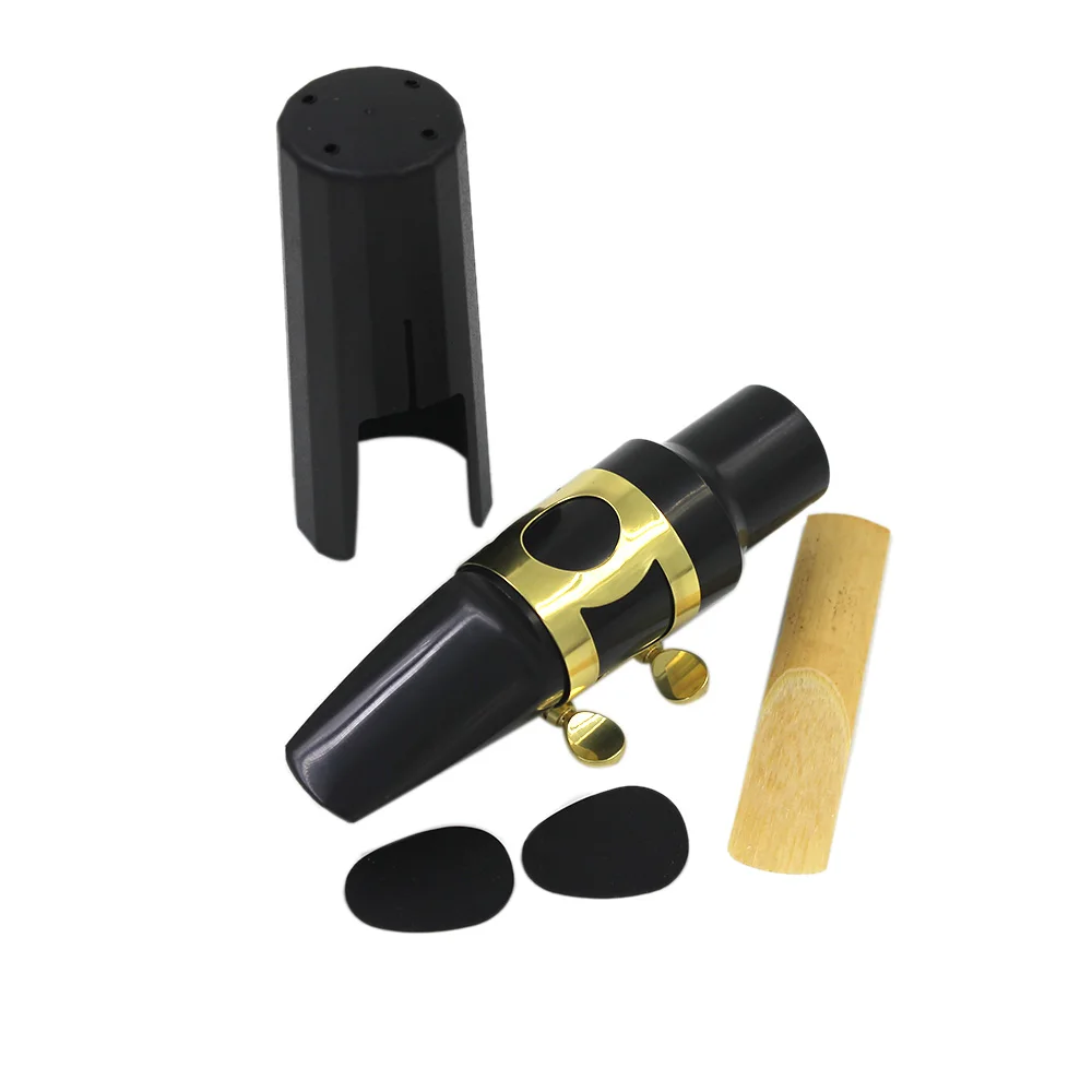 

Tenor Sax Saxophone Mouthpiece Plastic with Cap Metal Buckle Reed Mouthpiece Patches Pads Cushions