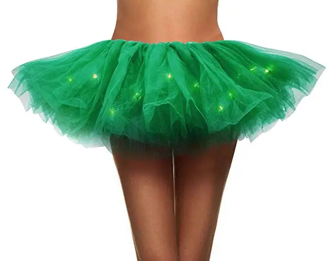 Christmas Green Новинка года. Светодиодный светильник для женщин и девочек. Фатиновая юбка-пачка для танцев. Нарядная юбка в стиле хип-хоп для девичника. Костюм для хеллоуина. Юбка-пачка для взрослых - Цвет: Christmas Green