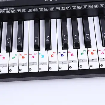 

49/61/ 76/88 Key Transparent Removable Detachable Music Decal Notes Electronic Piano Keyboard Spectrum Note Stickers Symbol