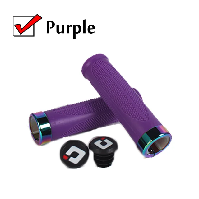ODI Colored Locking Ring Bike Handlebar Grips MTB Soft-Non Slip Grips Damping Aluminum Alloy Lock Ring Cycling Parts Purple