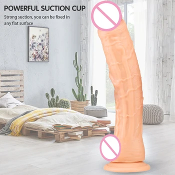 Super Long Lifelike Dildo Soft Penis with Powerful Suction Cup G-spot Vagina Stimulator Female Masturbator Sex Toys for Couple 5