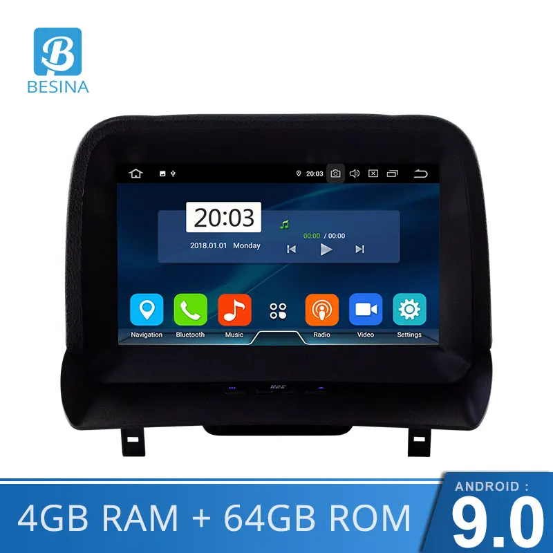 Besina Восьмиядерный Android 9,0 автомобильный dvd-плеер для FORD Tourneo Courier wifi gps навигация 1 Din радио мультимедиа