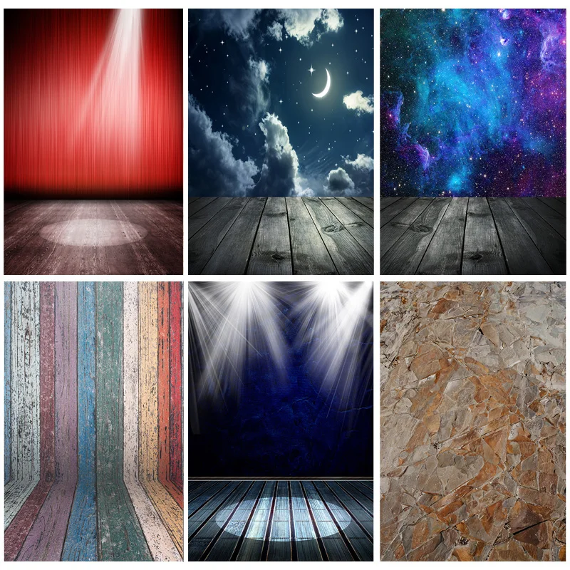 

SHENGYONGBAO Art Fabric Wood Board Photography Backdrops Props Wooden Plank Floor Photo Studio Background 20925CSM-H1