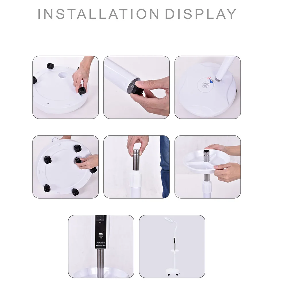 LED beauty comb makeup mirror tattoo lamp no shadow cold light stepless dimmable nail beauty eyelash 8X magnifier lamp