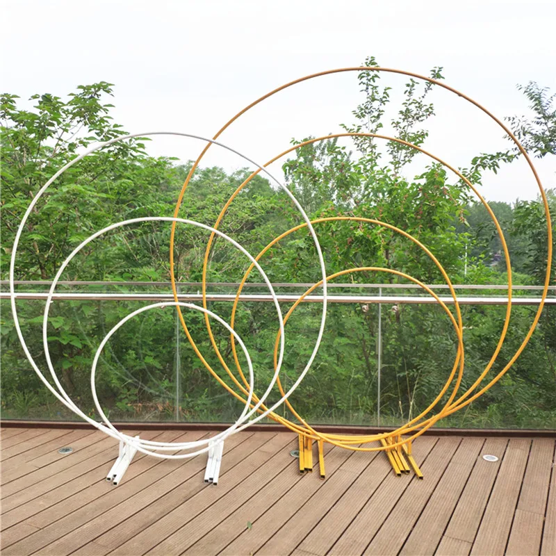 

Wrought Iron Wedding Mariage Round Backdrop Arch Stand Birthday party DIY Decoration Stage Circle Arch Outdoor Background Frame