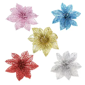 

Attractive Christmas Ornament For Xmas Tree Accessories Beautiful Sunflower New Year Hanging Decorative Glitter