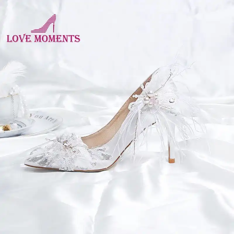 Feather wedding shoes Clearance