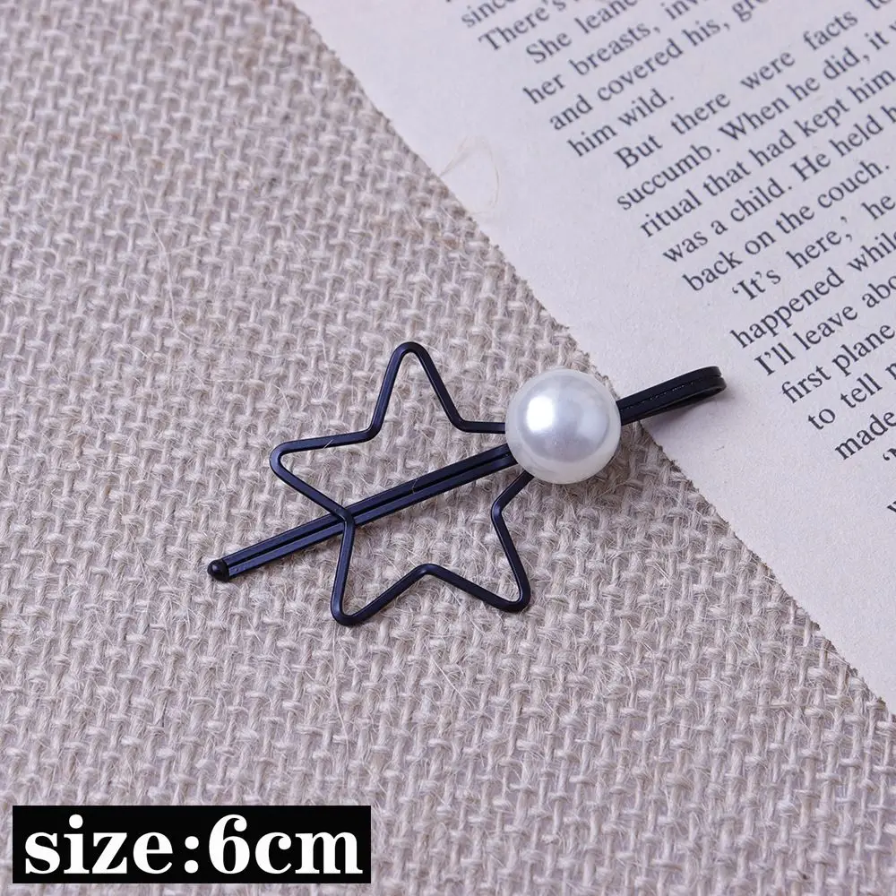 1PC Fashion Hollow Geometric Hair Pin Imitation Pearl Hair Clip Side Clip For Girls Hair Accessories 4