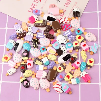 2019 Miniature Mini Food Fruits and Vegetables Kitchen Toys Resin Food Popsicle Ice Cream Tree Toy for Doll Children Kids Toys