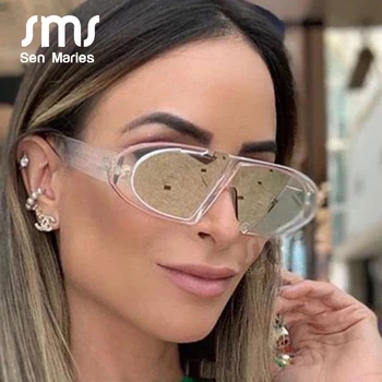 

Sen Maries Vintage Women Small Oval Sunglasses Men New Luxury Personality Pink Black Female Eyewear Shades UV400 oculos feminino