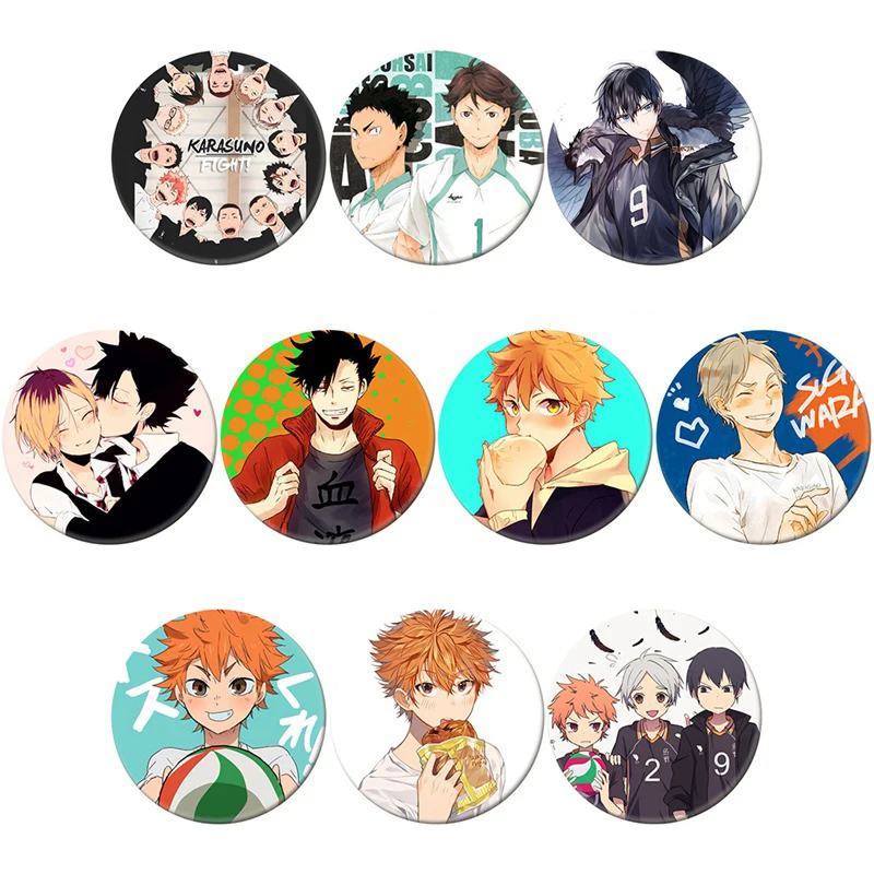 1 шт Аниме Haikyuu! Значок-брошь Хината шойо 58 мм коллекция японских аниме для
