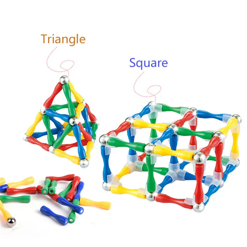 Развивающие игрушки 124 шт./компл. Образовательные магнитные строительные палочки, строительные блоки, игрушки для детей,#40n21