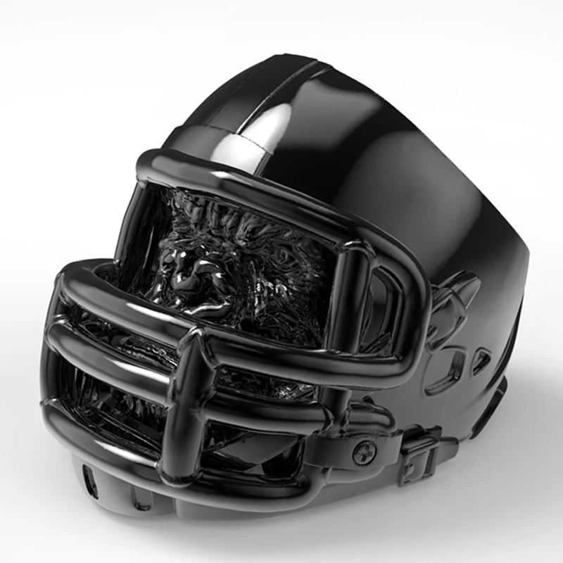 Men Ring Stainless Steel Gorilla Baseball Ring American Football Helmet Boys Rings