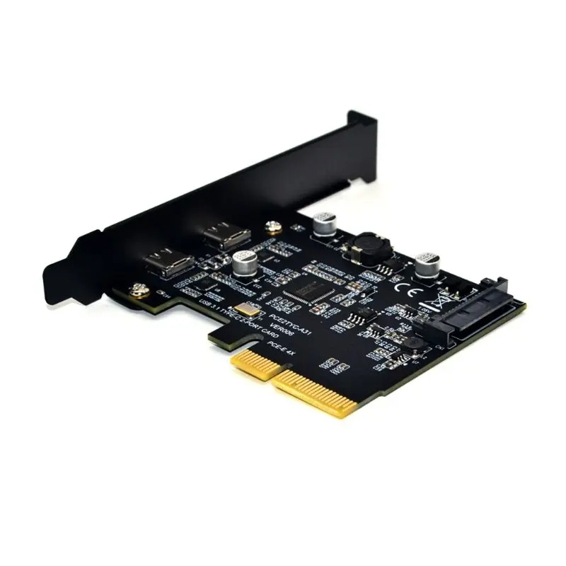 Двойной USB3.1 для type-C 2 порта карты расширения PCI-E4X к USB3.1 Gen2 10 Гбит/с USBC адаптер Expresscard