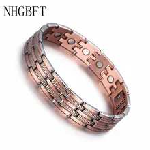 NHGBFT Ретро Красный медный магнитный энергетический браслет для мужчин и женщин магнитные браслеты для здоровья браслеты