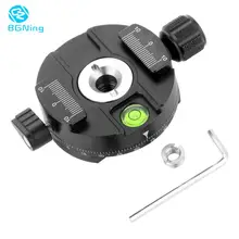 BGNing XPC-60C Aluminum 360 Degree Panoramic Tripod Head Clamping for Arca Swiss Tripod Ball Head with 38mm Quick Release Plate 21mm ultra slim metal panoramic panorama head quick release plate for arca swiss rrs kirk sunwayfoto camera tripod ball head