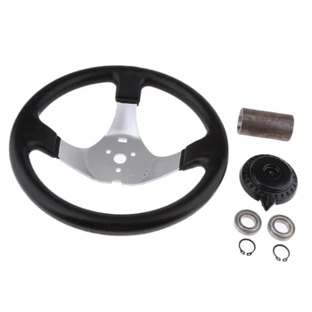 

Go-Kart Steering Wheel Assembly with Cap for 150c-250cc Engines ATV Buggies, Universal 300mm 11.8 inch