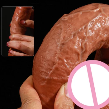 Skin Feeling Realistic Dildo Soft Huge Fake Dick Female Masturbator Silicone Suction Cup Sex Toy Erotic for Woman Big Penis 3