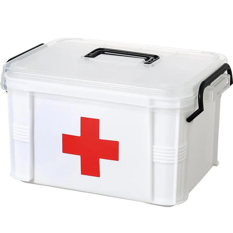Маленькая аптечка, домашняя прозрачная коробка для лекарств, большая емкость, многослойная решетка, коробка для хранения лекарств, мусор, домашняя медицинская коробка