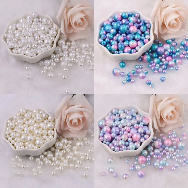 

Multi Size 3-10mm Mermaid Gradient Wrinkle ABS Imitation Round Pearls Bead No Hole for Nail Art DIY Craft Scrapbook Decoration