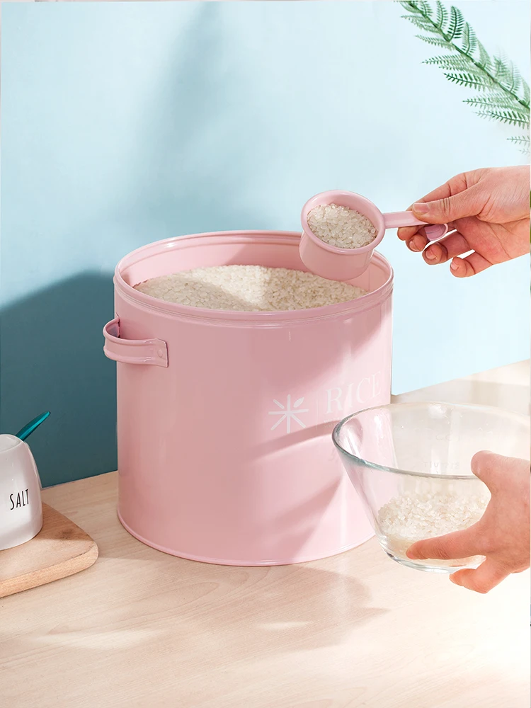 Милое домашнее маленькое ведро для риса, 5 кг, влагостойкое, защищенное от насекомых, высушенное на солнце ведро для собак, бочка для еды, бочка для кошек