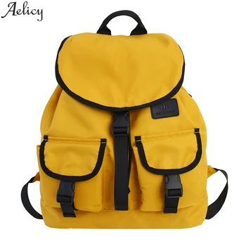 

Aelicy 2020 Fashion Lady Backpack New High Quality Zipper Backpack Double Belt Oxford Cloth Simple Style School Bag