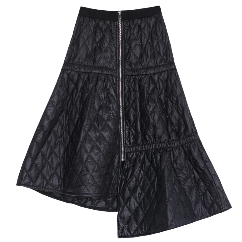 XITAO, необычная клетчатая юбка, модная, новая, с высокой талией, черная, белая,, зимняя, маленькая, свежая, миноритарная, повседневная, свободная юбка, GCC3047 - Цвет: black   GCC3047