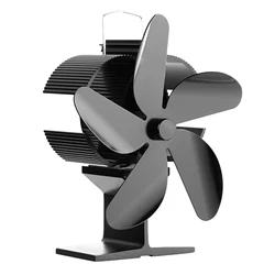 Fireplace Fan 5 Blades Quiet Heat Powered Stove Fan Log Wood Burner Eco Friendly Quiet Fan Aluminum Alloy Heat Distribution Fan