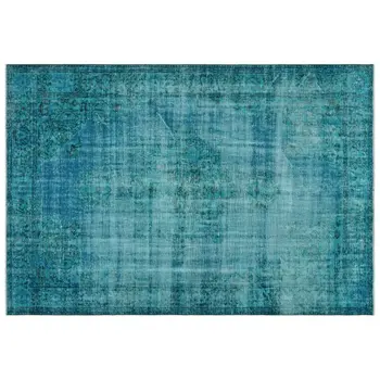 

Handmade Turquoise Vintage Overdyed Turkish Area Rug 191x278 Cm-6'3''X9'1''