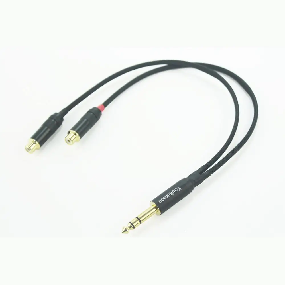 1 4 6 35mm to RCA Female Cable Headphone Audio Adapter Cable 1FT 0 3M