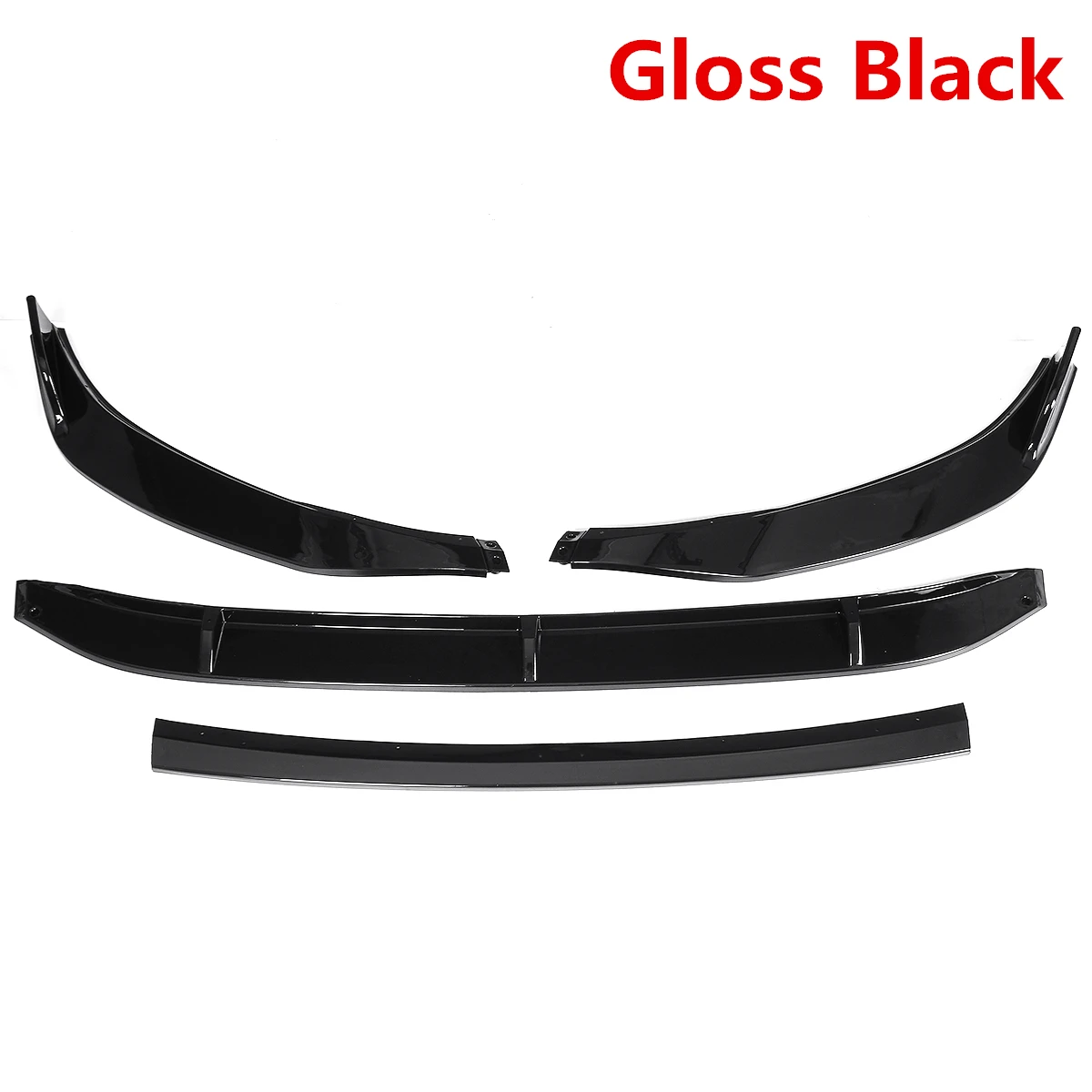 Gloss Black 4 шт. автомобильный передний бампер сплиттерная губа Корпус Комплект дефлектор губы спойлер, диффузор протектор для VW для Jetta MK7 - Цвет: Gloss Black