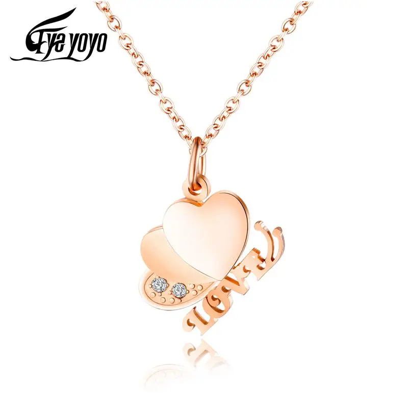 EyeYoYo 2 Colors 2019 Fashion Women's Love Heart Pendant O Chain Necklce Choker Appointment Engagement Jewelry on Neck | Украшения и