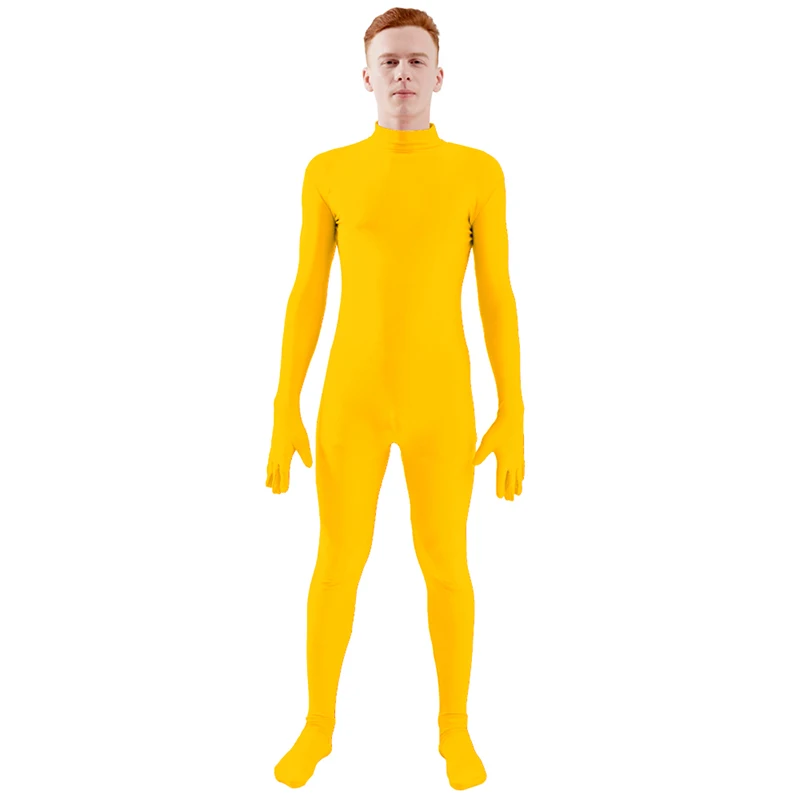 Yellow Ensnovo, мужской костюм из лайкры и спандекса, водолазка, костюм для йоги, Одежда для танцев, цельный костюм на заказ, костюм для костюмированной вечеринки - Цвет: Yellow
