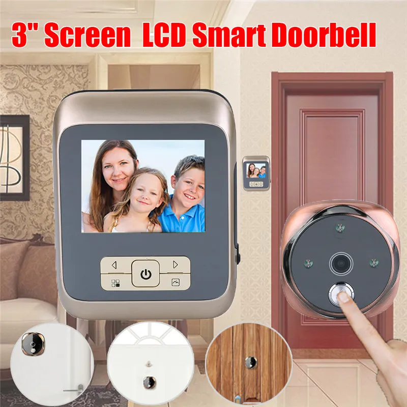 

3.0'' Smart Peephole Visual Doorbell Digital HD LCD Wireless Video Camera Home Security Surveillance