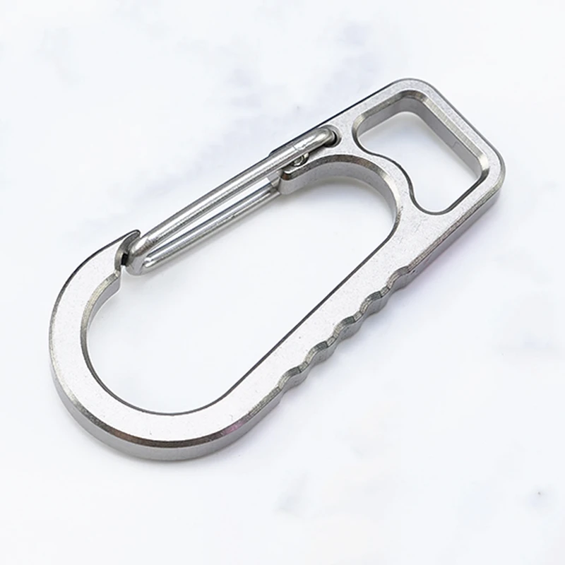 Big Mouth Buckle Titanium Alloy Hanging Keychain Spring Buckle Carabiner Flashlight Buckle
