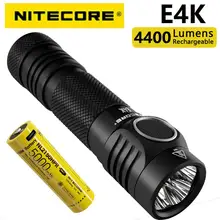 Original nitecore e4k 4400 lumens 21700 compacto edc lanterna com 5000mah bateria de íon de lítio