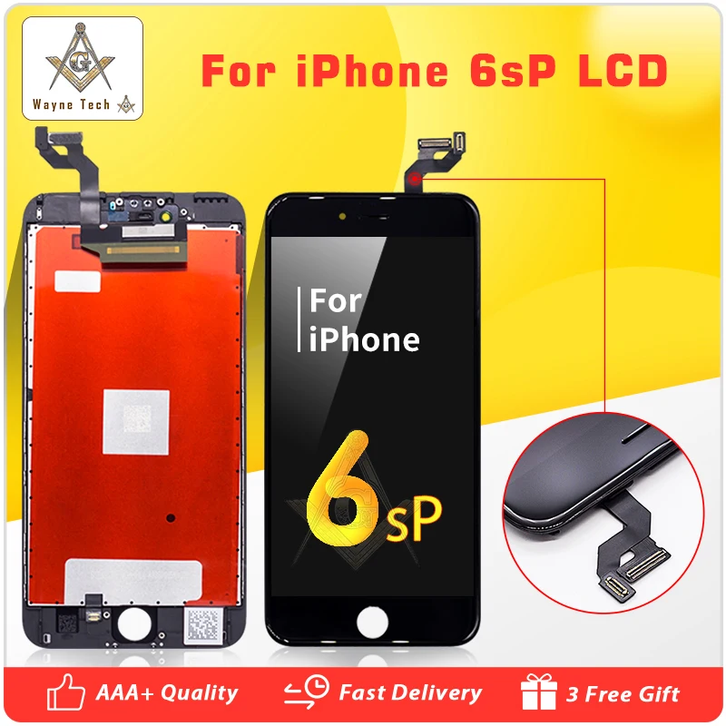 50 шт./партия для iPhone 6S Plus lcd с 3D сенсорным экраном Force в сборе отпечаток пальца протестированный сменный дисплей