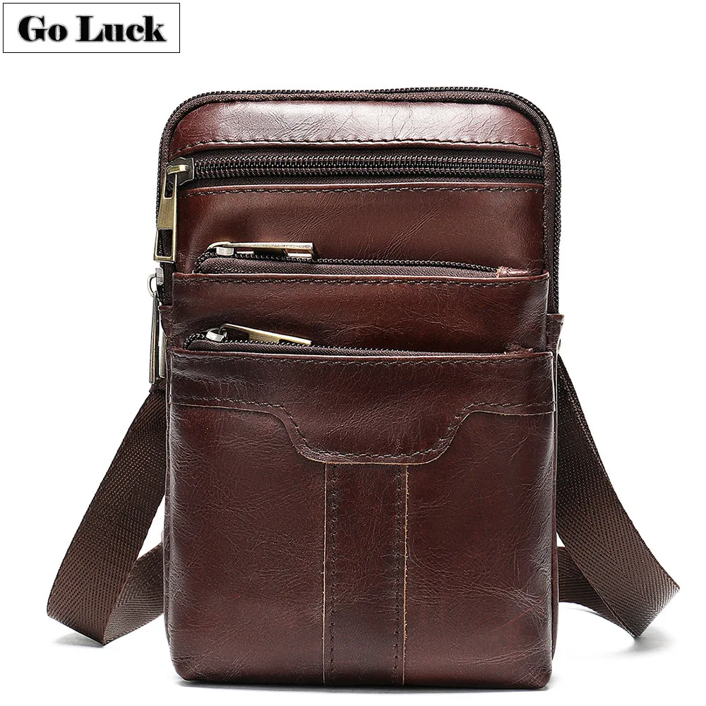 GO LCUK Brand Genuine Leather font b Men s b font font b Shoulder b font