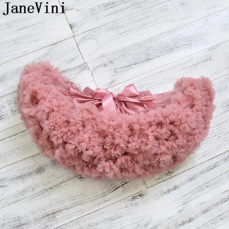 JaneVini/пышная балетная юбка-пачка для девочек, детские винтажные короткие юбки, короткая юбка-пачка, розовый цветок, подъюбник для девочек, jupon fille