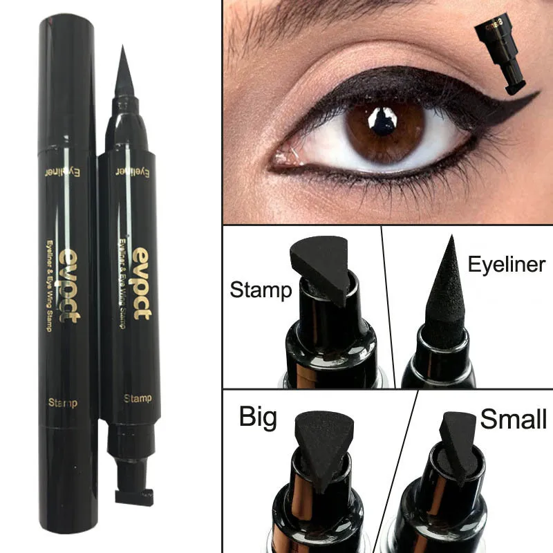 Черная жидкая подводка для глаз, штамп, маркер, карандаш, водонепроницаемый штамп, двухсторонний карандаш для подводки глаз, косметический карандаш для век, 7 видов стилей, косметика