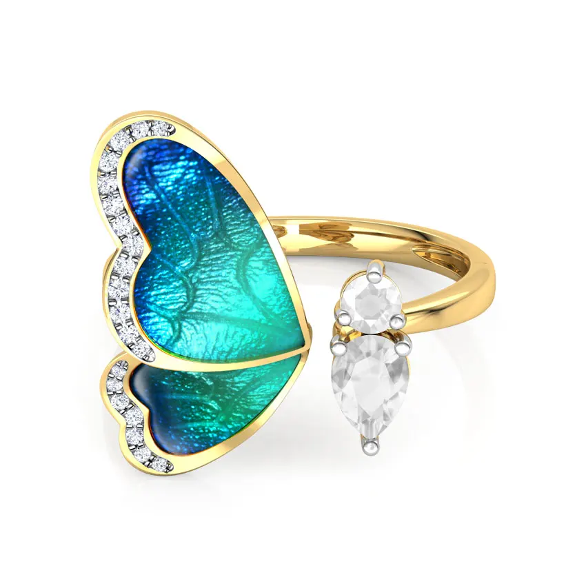 Роскошные золотые женские круглые модные синие бабочки прекрасные ювелирные