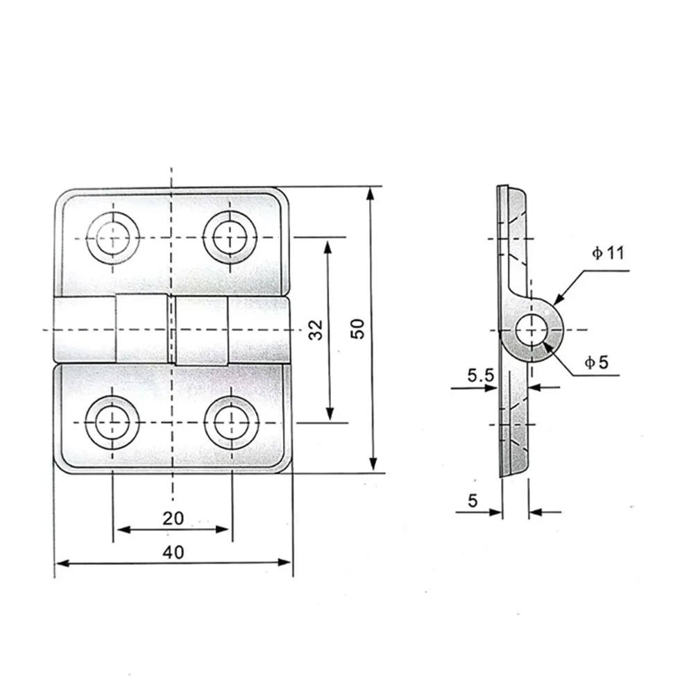 CL40-1 zinc alloy cabinet CL004 distribution box hinge for aluminum profile door shaft hinge hole pitch 32